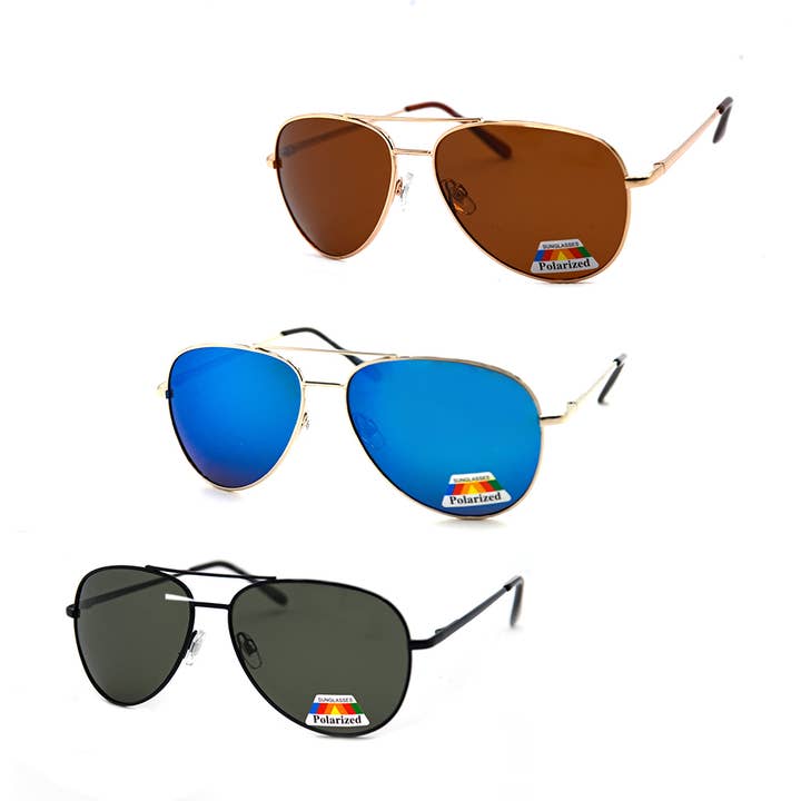 P4164 Polarized Aviator Unisex Sunglasses for wholesale by Pop Fashionwear Inc