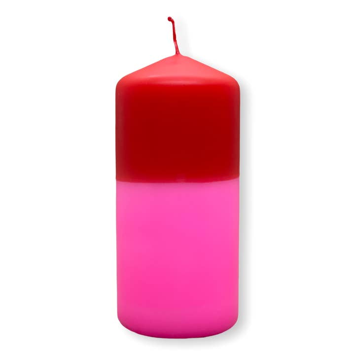 Stort blockljus L dipdye neonrosa och rött för wholesale av DIPDIP candles