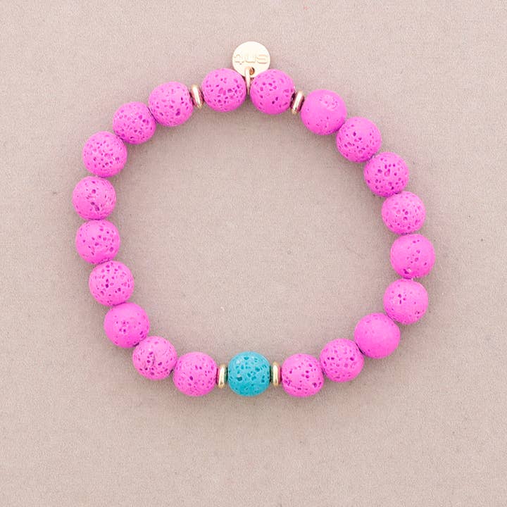 Sonata - Vente Bracelet de perles - Bracelet élastique avec boules d'imitation de pierres de lave2