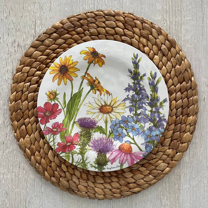 Bamboo Table - Wholesale Dinner Plate - Wildflower Floral Garden Bamboo Dinner Plate2