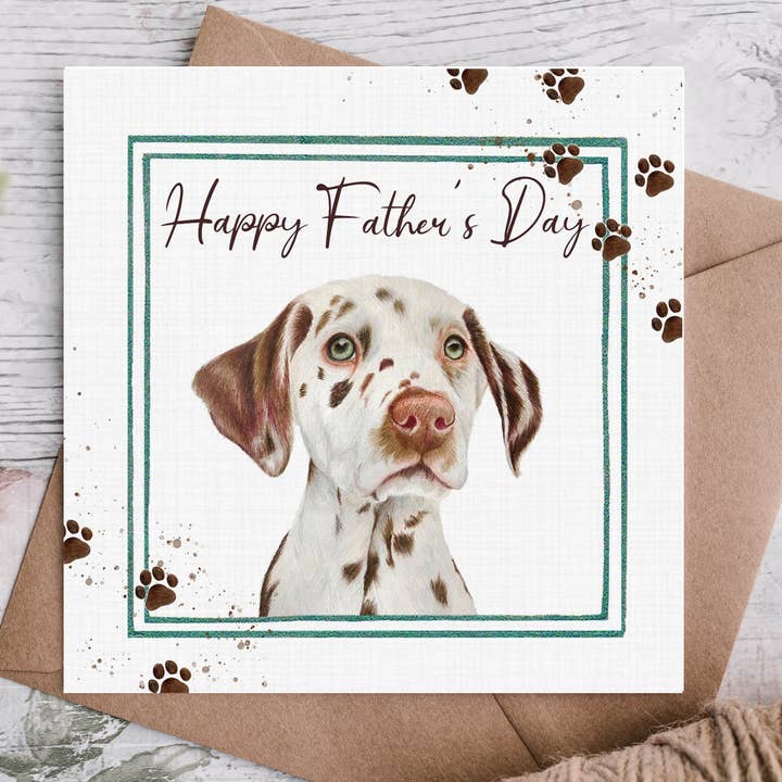 Liver Dalmatian Fathers Day Card for wholesale by Cloud Jellybean Art