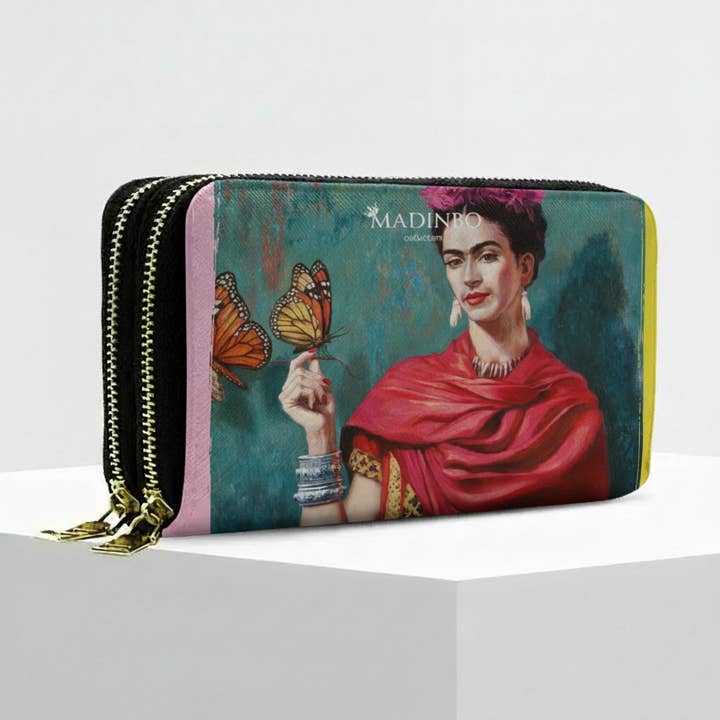 ANGY DOUBLE WALLET BY MADINBO - WALLET - FRIDA BUTTERFLIES for wholesale by MADINBO