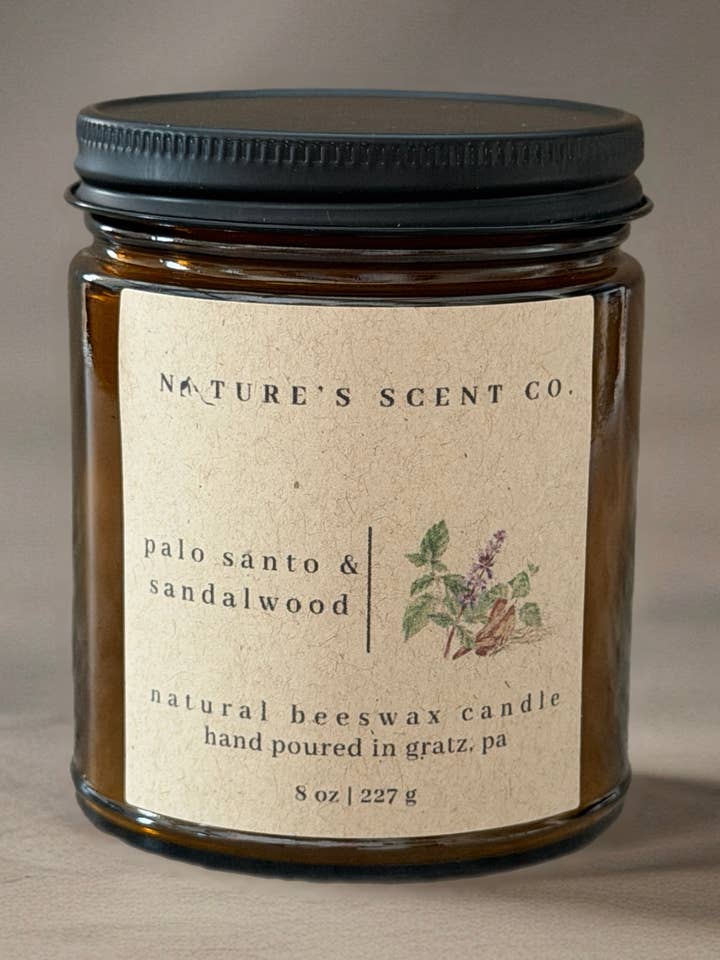 Palo Santo y Sándalo | Vela de Cera de Abeja | Mecha de Madera para venta al por mayor de Nature’s Scent Co