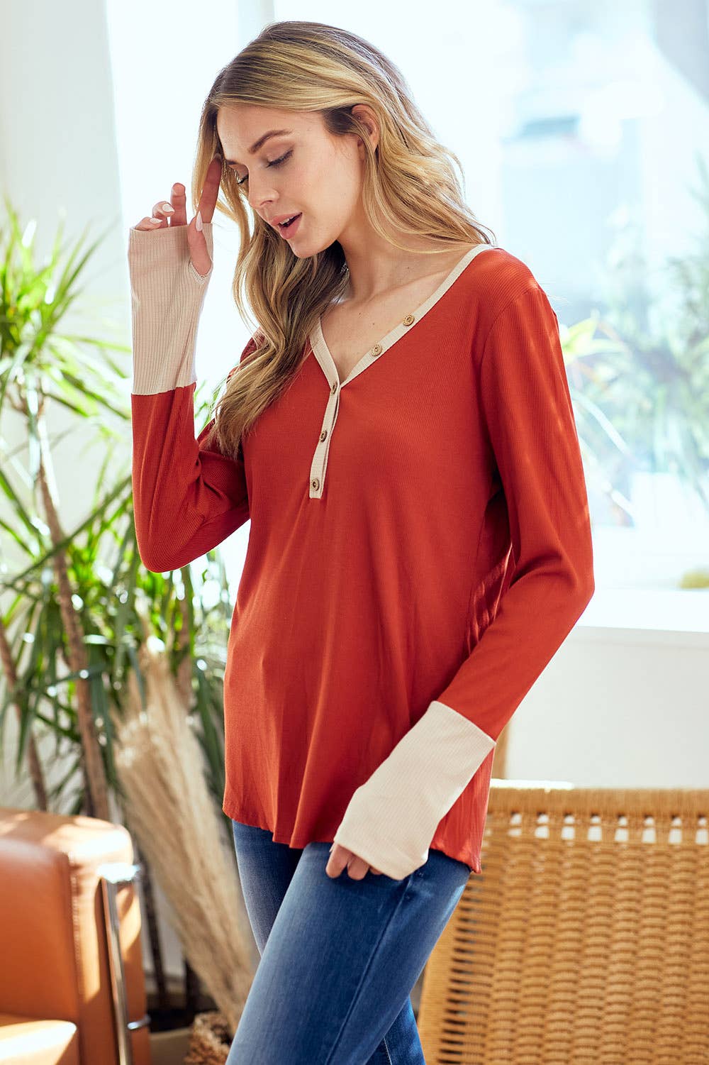 lovely melody - Vendita all'ingrosso Top in maglia - Donna - LMT2841-LOVELY THINGS TOP COLOR BLOCK1