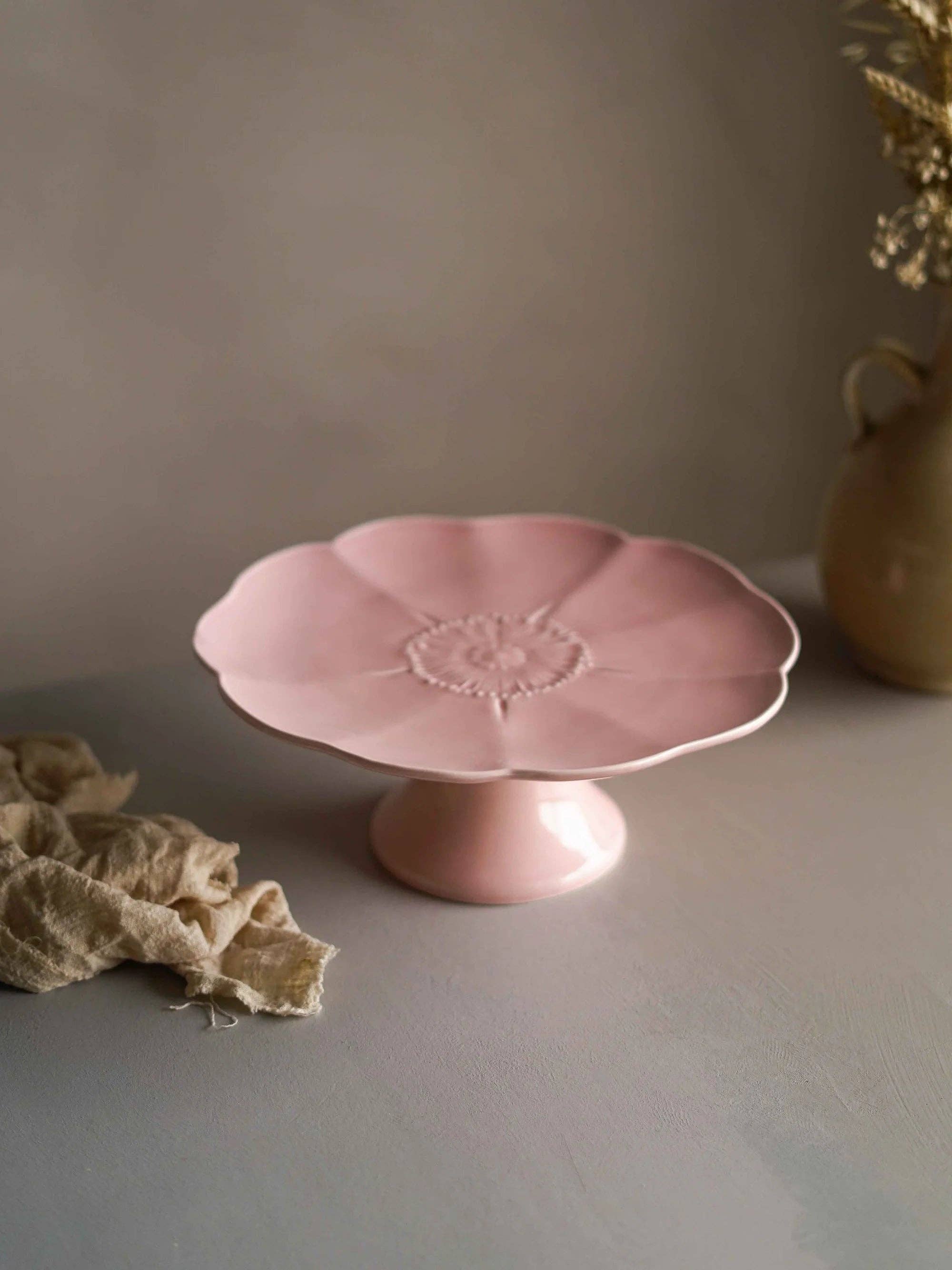 CerAmor Cerâmica - Wholesale Cake Stand - Cake stand with floral design5