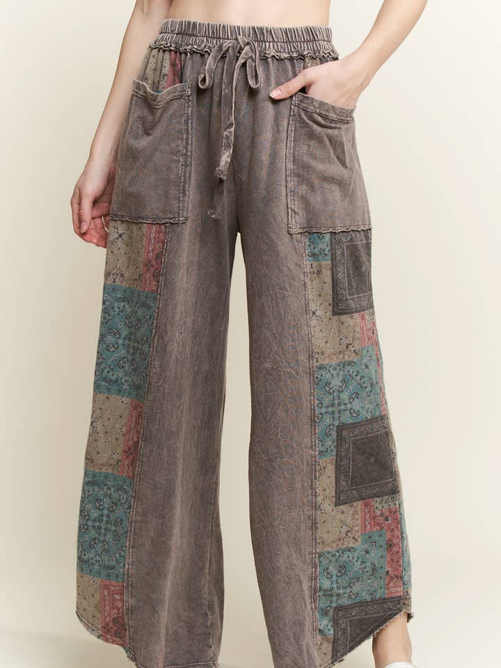 MineralWash Paisley Calças cortadas HP5849. por atacado de J.Her