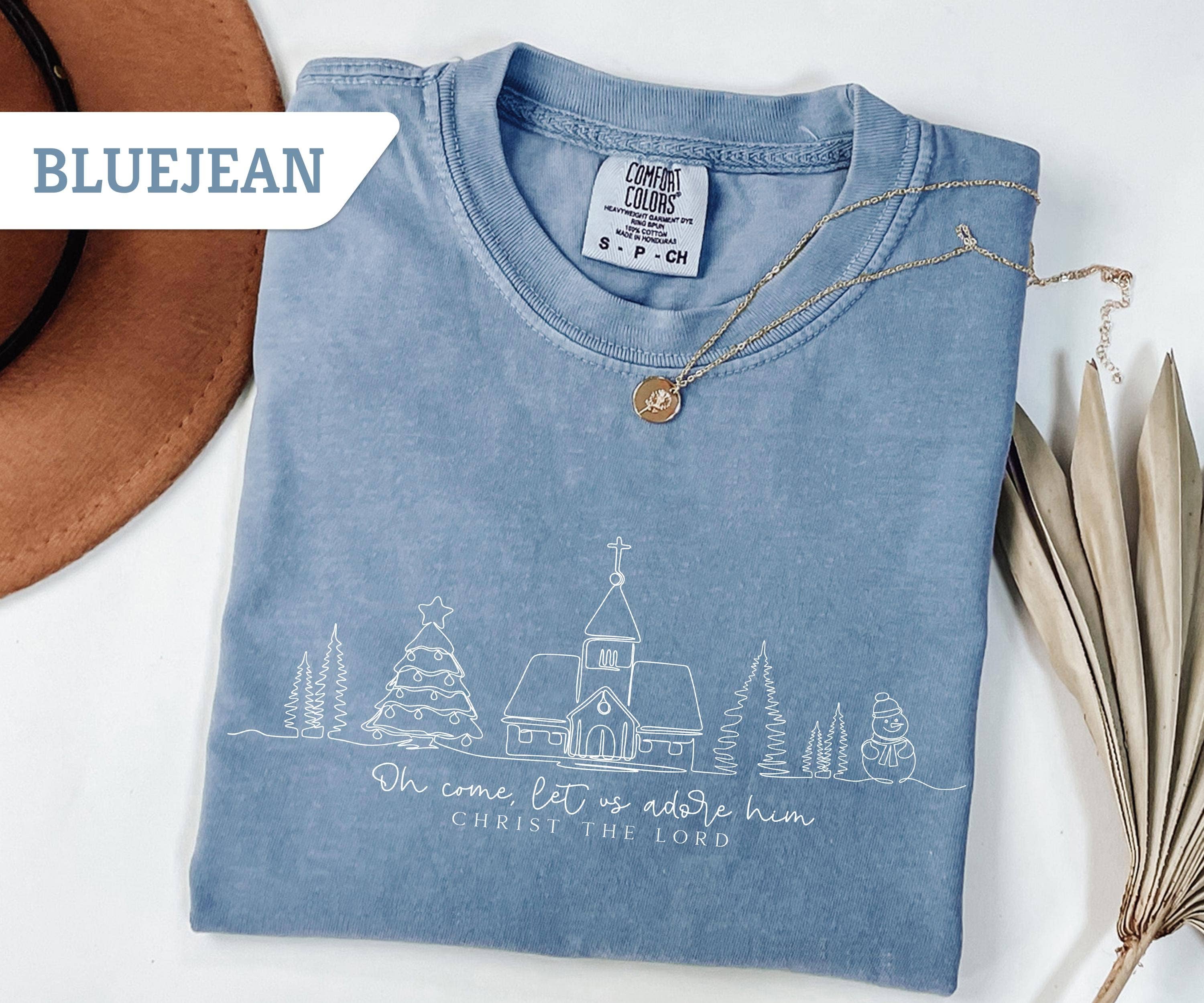 Glaime - Wholesale T-Shirt (Graphic) - Women's - Comfort Colors Oh Come Let Us Adore Him Sweatshirt, Nativity5