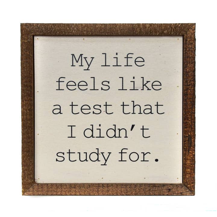 Driftless Studios - Wholesale Sign - 6x6 My life feels like a test...0
