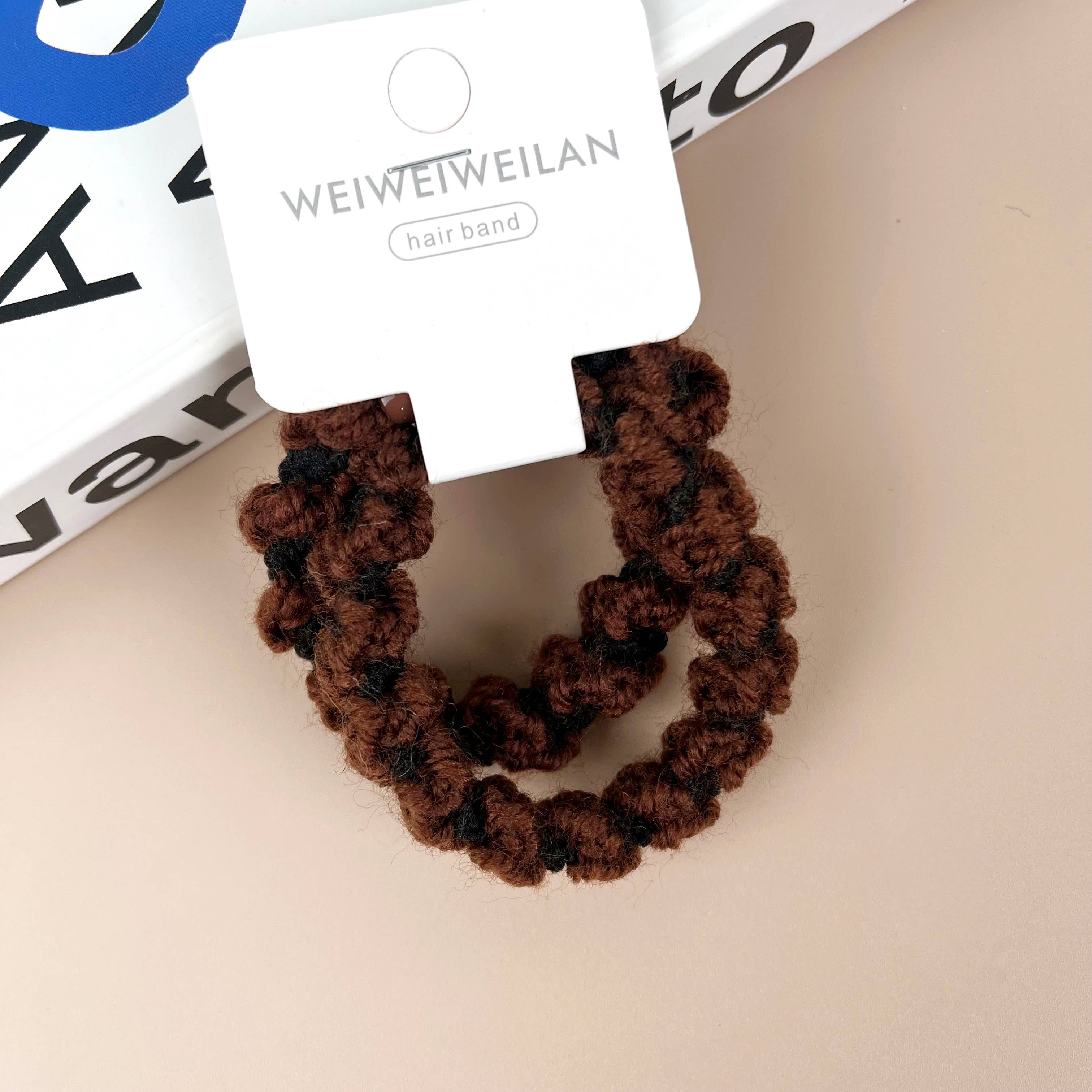 SoapElenGlen – wholesale Hair tie – 2Pcs Set plush two-color wool high elastic hair ties9