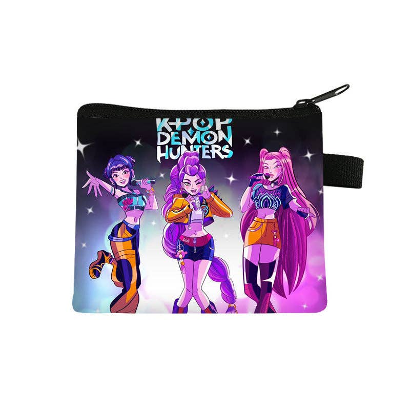 Auraquise - Vente Porte-monnaie – enfant - Porte-monnaie Mini Imprimé Anime Chasseurs de Démons K-Pop Porte-clés & Cartes Portable Petit Portefeuille Mignon7