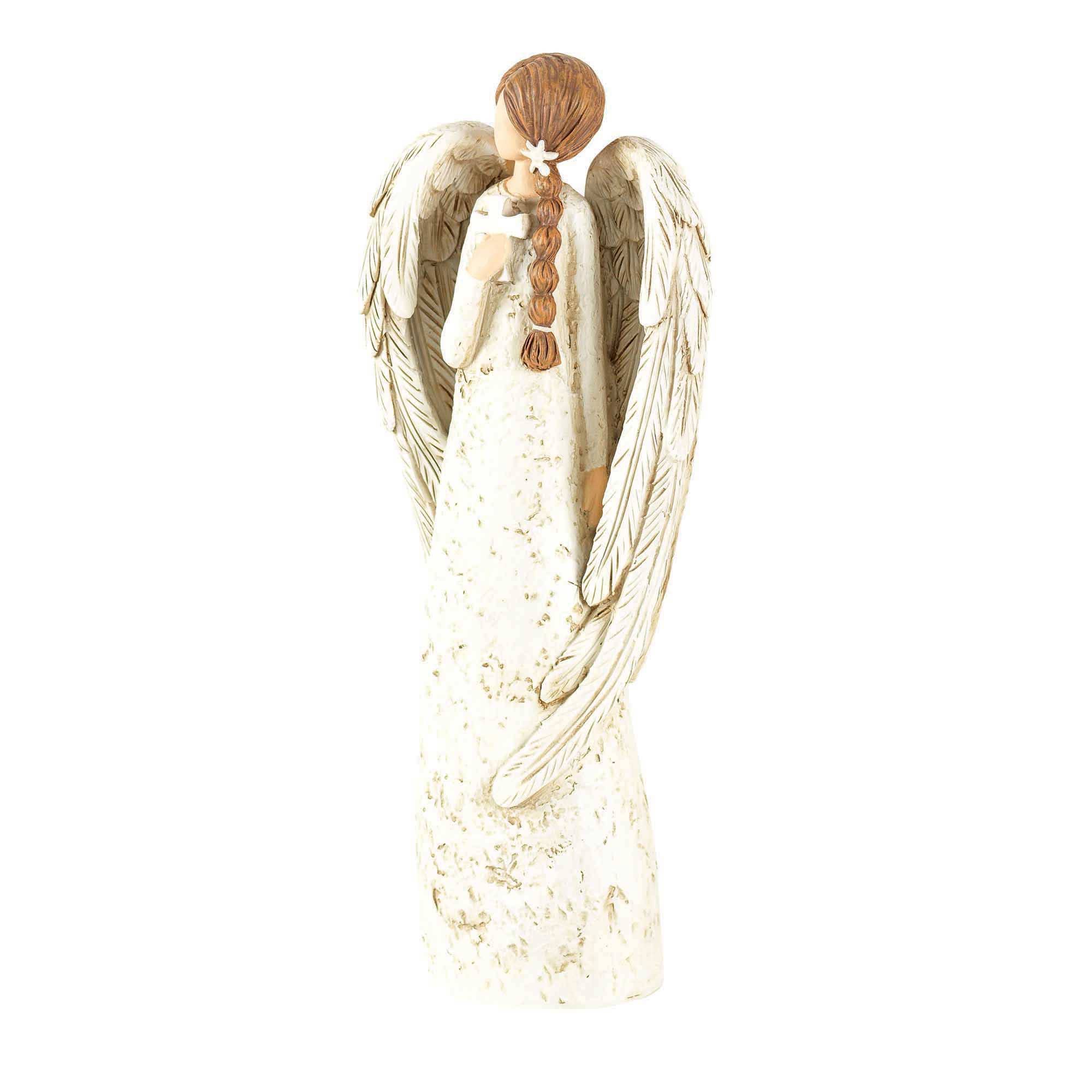 Dicksons - Wholesale Decorative Figurine - Ivory Angel with Cross Decorative Figurine, Resin, 8"H2