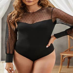 Wholesale women's bodysuits bodysuits see-through sexy solid color