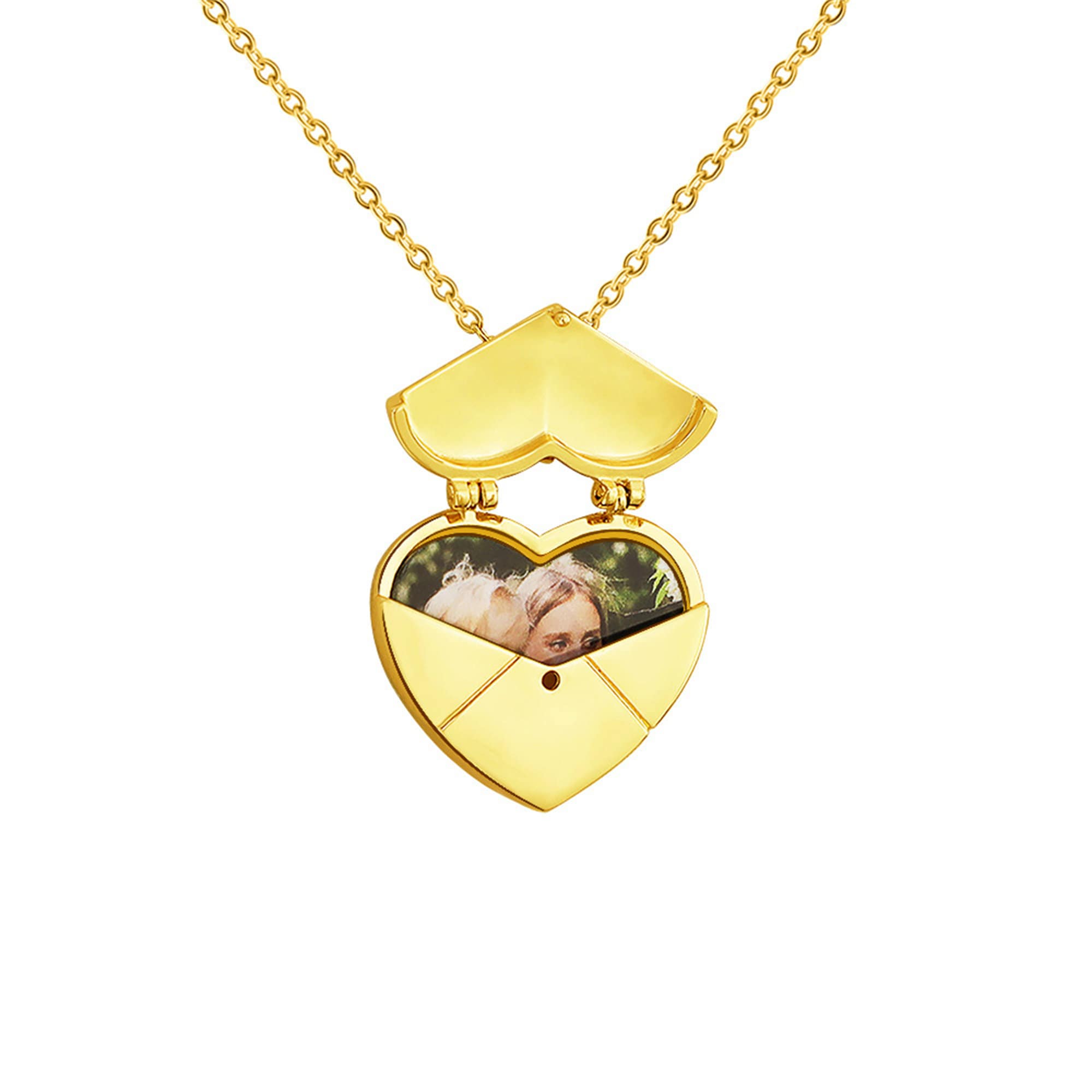 Perimade & Co. LLC - Wholesale Locket Necklace - Custom Heart Photo Locket Necklace in Stainless Steel0
