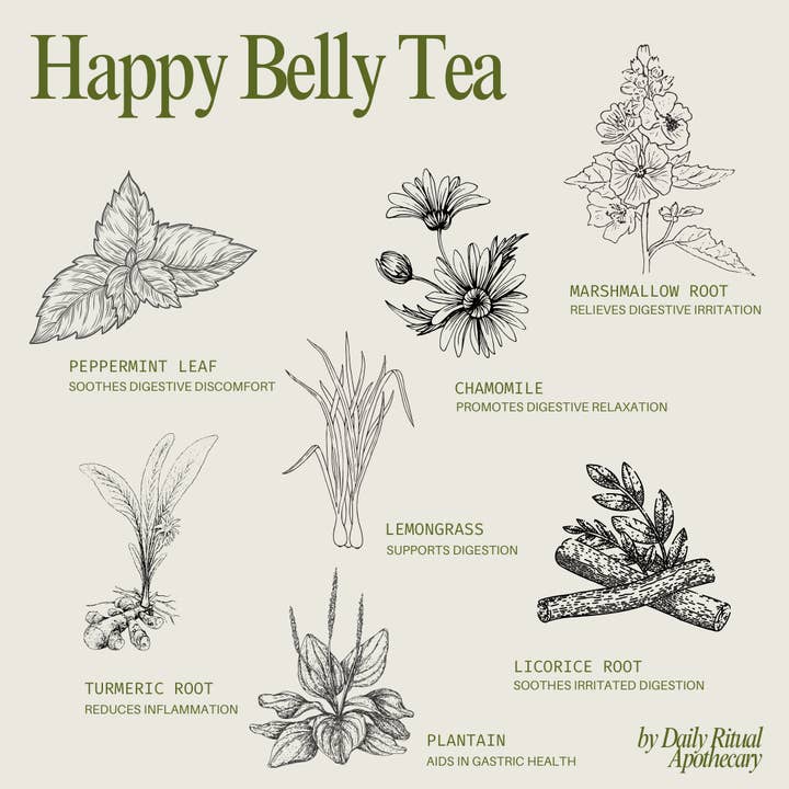 Daily Ritual Apothecary - Wholesale Loose Tea - Happy Belly Loose Leaf Herbal Tea | Glass Jar3
