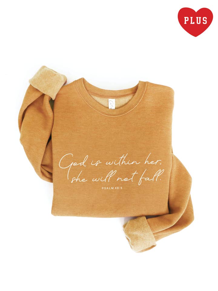 OAT COLLECTIVE - Wholesale Graphic Sweatshirt - Women's - GOD IS WITHIN HER Plus Graphic Sweatshirt