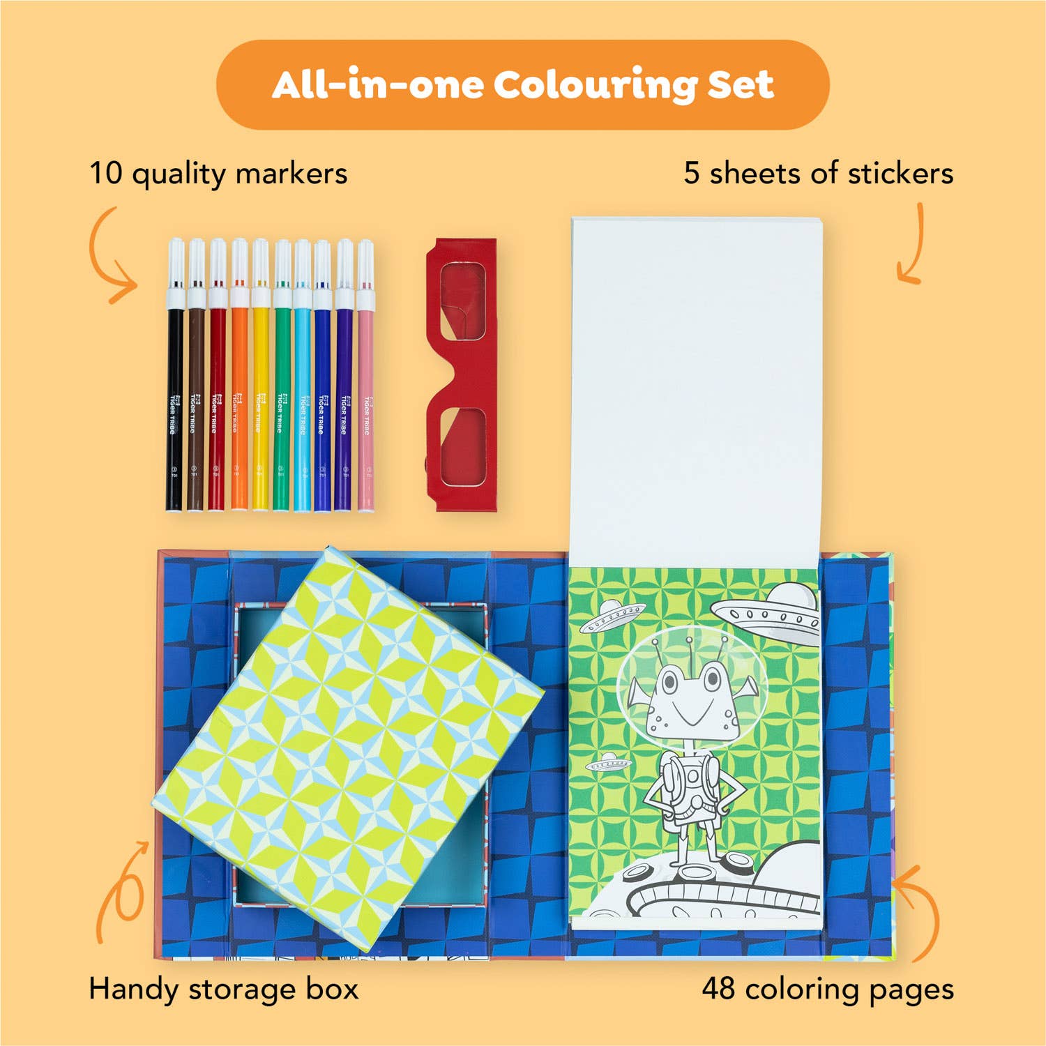 Tiger Tribe - Wholesale Coloring & Activity Book - Kids & Baby - 3D Coloring Set - Sci Fi Fun1