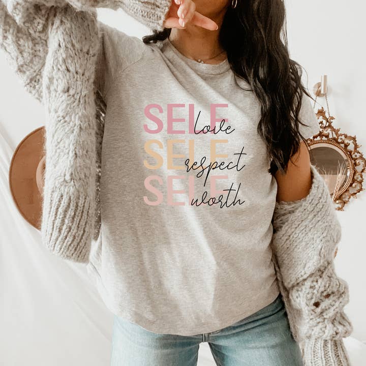 Self Love Self Respect Self Worth Tee for wholesale by Peach Closet