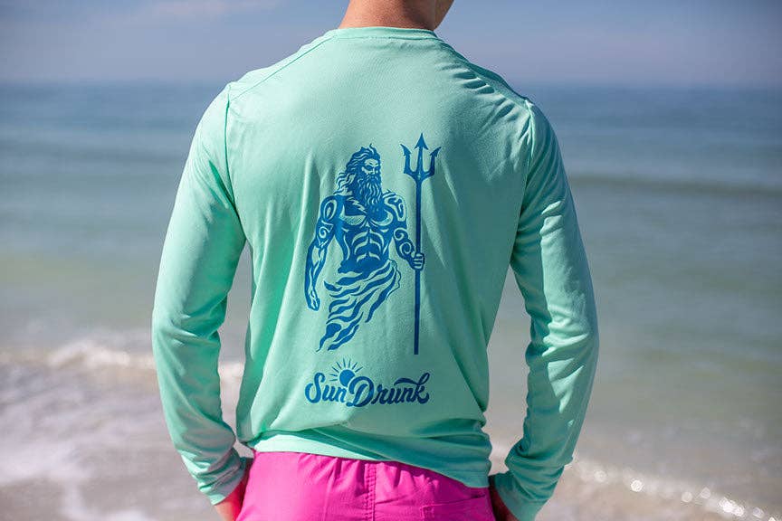 Sun Drunk - Wholesale Rashguard - Men's - UPF 50+ Sun Shirt- Poseidon Mint3