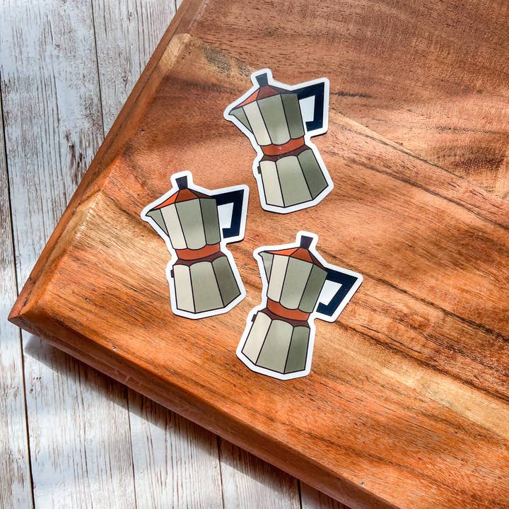 The Nosy Gal - Wholesale Sticker - Moka Pot (Greca) Waterproof Sticker