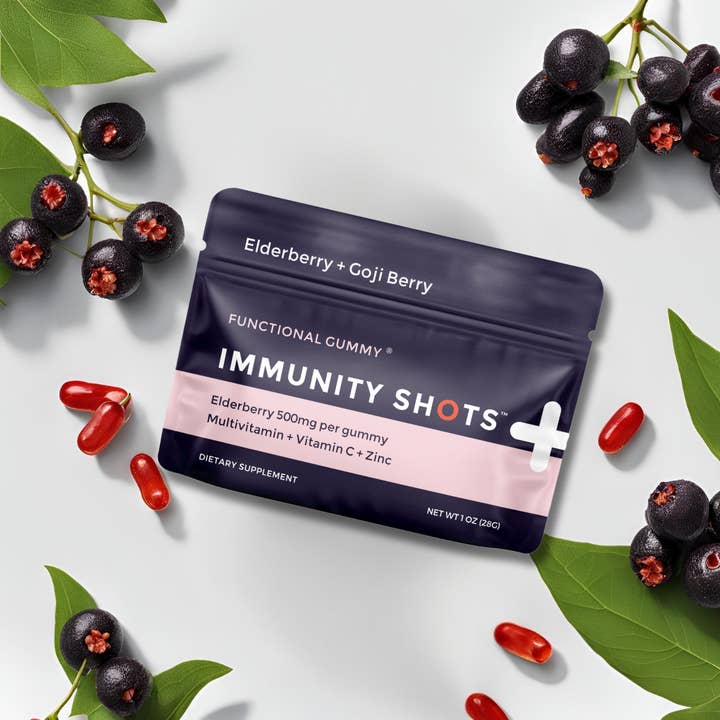 Seattle Gummy Company - Wholesale Oral Supplement/Vitamin - Immunity Shots Elderberry Goji Berry Multivitamin 48-Serving