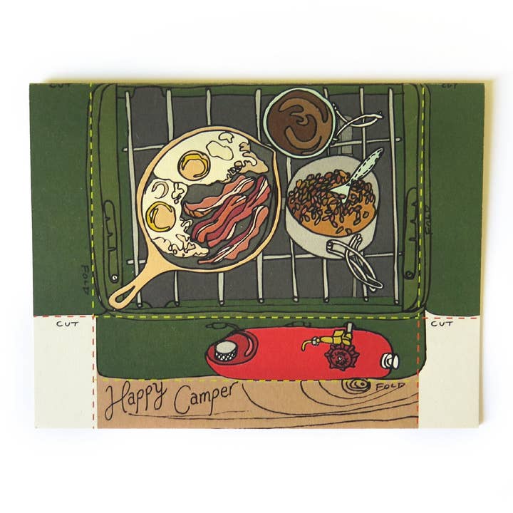 Glad Camper kort for engroshandel hos Wild Life Illustration Co.