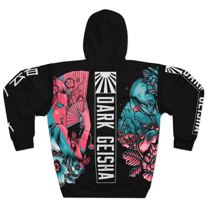 Unisex premium dark geisha hoodie for wholesale by Lykanian