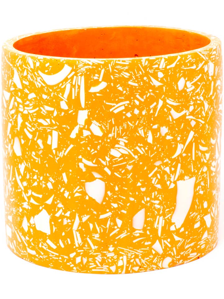 Orange & White Terrazzo Chip Plant Pot for wholesale by Salt Studios