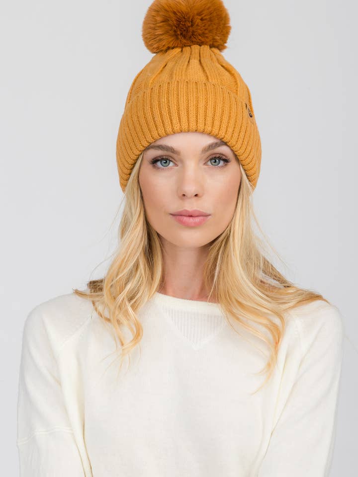 Warm Fleece Lined Beanie for wholesale by Honey J
