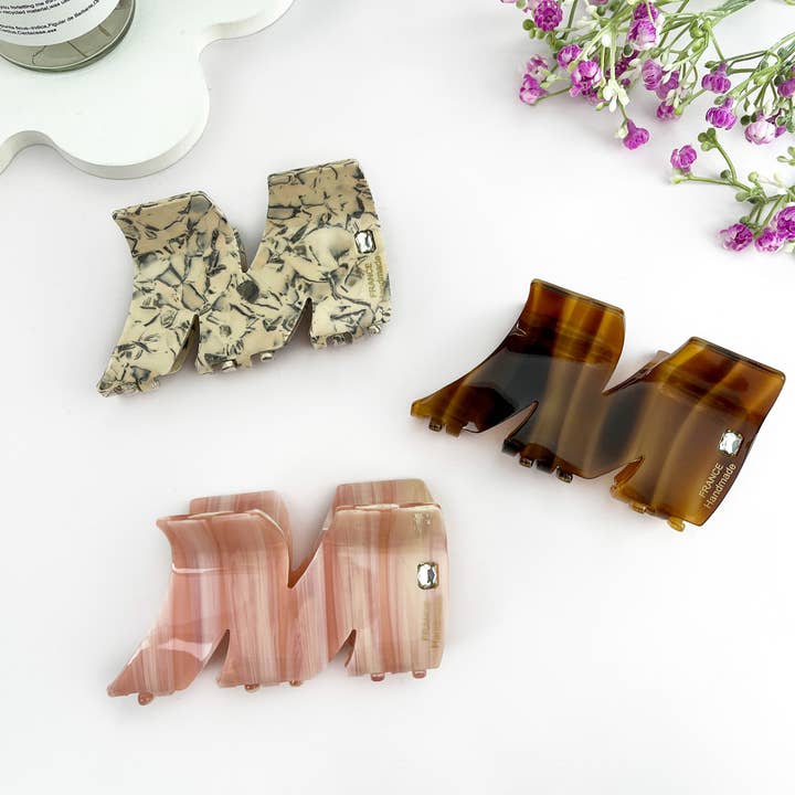 Minimalist M-Shape Geometric Letter Hair Claw Clip for wholesale by mildstyles