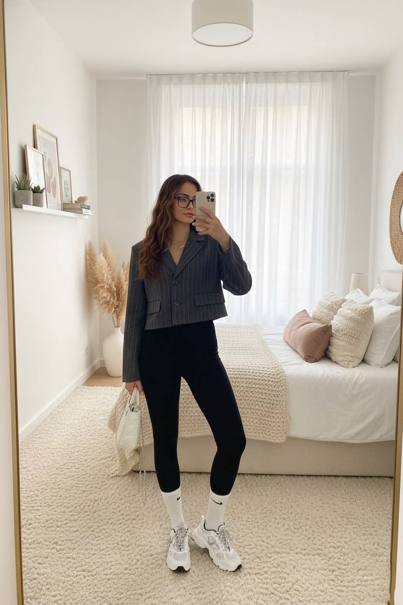 MOOYA – Großhandel Blazer – Damen – Gestreifter kurzer Blazer - L318-10