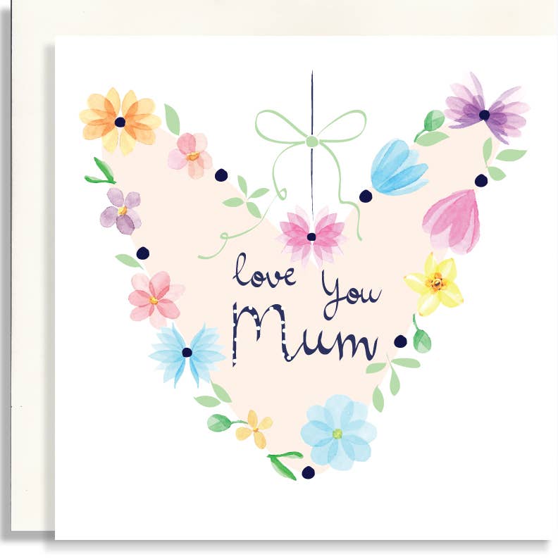 SABIVO Design - Wholesale Mother's Day Card - Mum Watercolour Floral Wreath Glitter Card L500