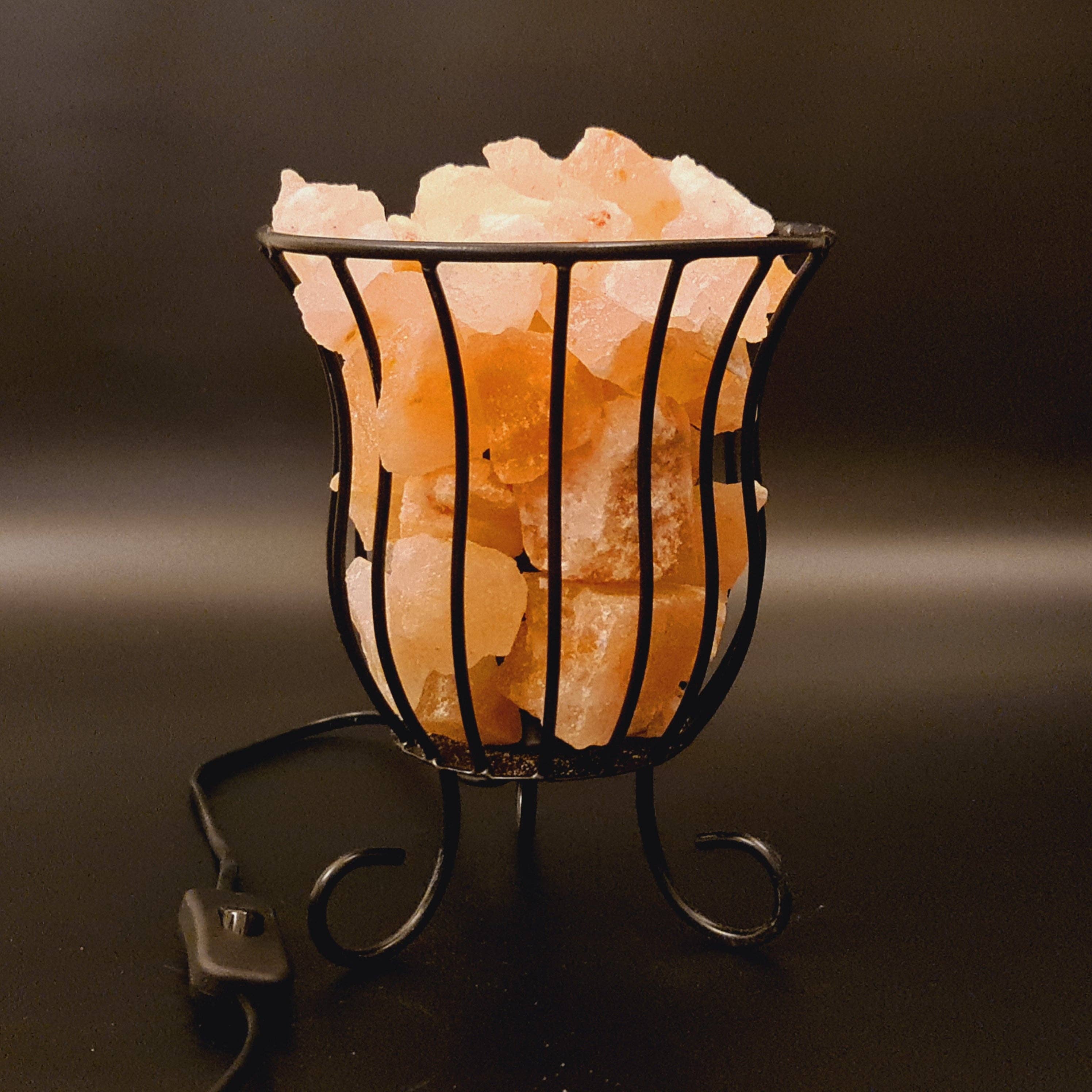 Gemstone Gifts Ltd. – wholesale Accent/desk lamp – Himalayan Salt Lamp - Metal baskets8