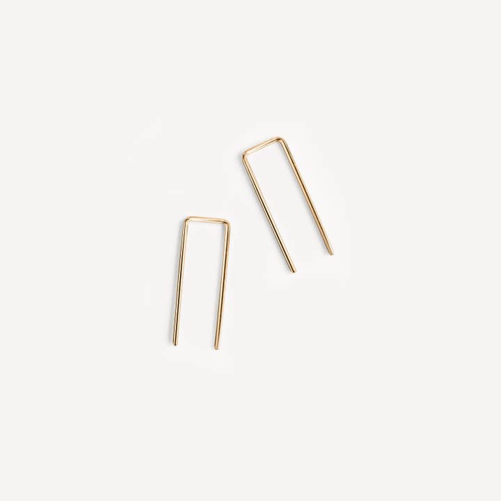 Tiny Staple Threader Earrings | Gold Fill for wholesale by Sheena Marshall Jewelry