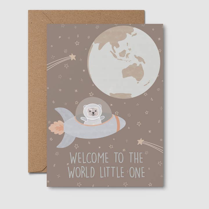 From Rosalie – wholesale Baby card – Welcome To The World Little One, baby shower card, newborn