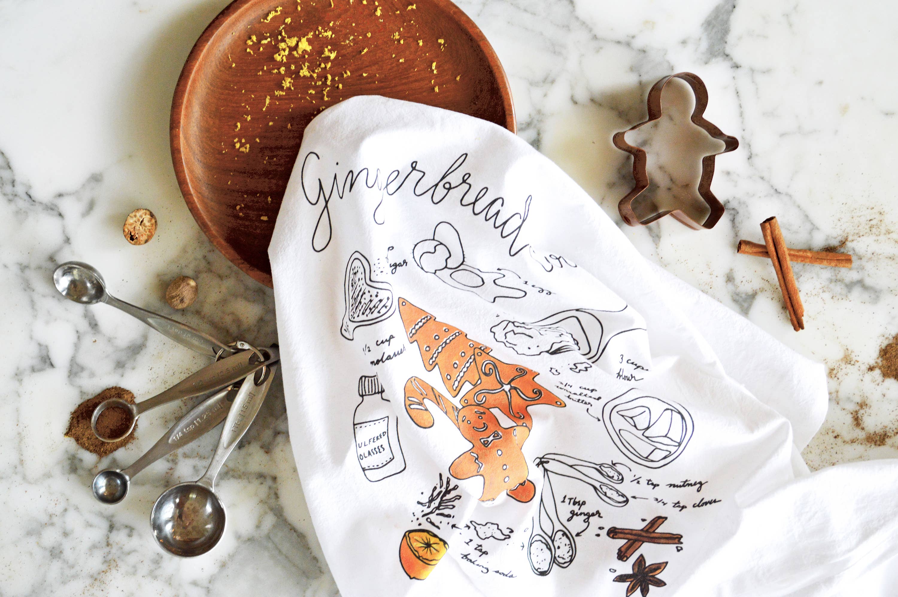 Wild Ink Press - Wholesale Tea Towel - Gingerbread Cookies Tea Towel1