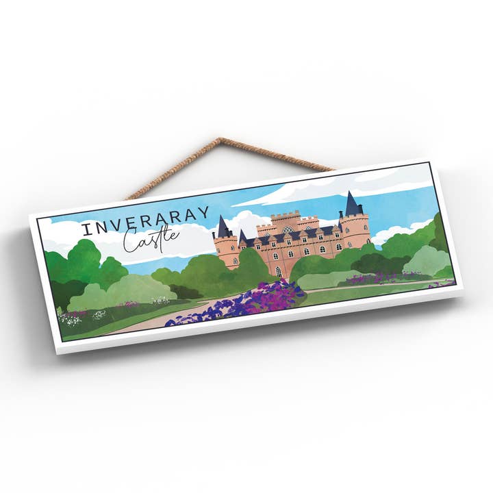 P7288 - Illustration de paysage du château d'Inveraray en Écosse Wo pour la vente par Vivid Squid Wholesale