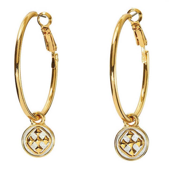 Linked Medallion Hoop Earrings for wholesale by Gracewear Collection