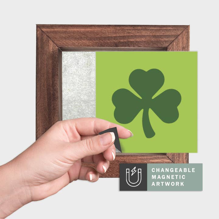 Inserção Decorativa Sazonal Magnética para Placa Intercambiável (Mini): Ícone de Trevo | Dia de São Patrício / Primavera | Placa Magnética Vendida Separadamente por atacado de Simpler Seasons Decor