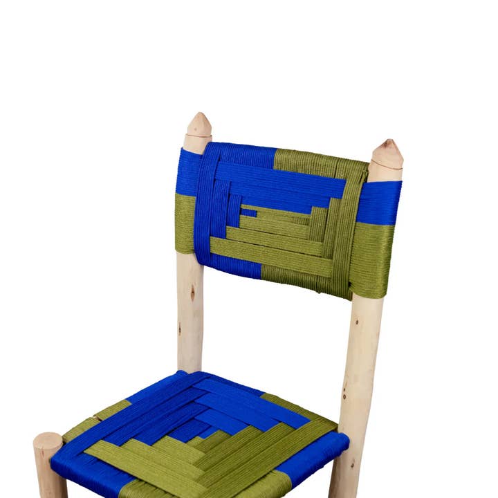 King Of Handmade – wholesale Stol – Marockansk handgjord trästol - flätad repvävd sits