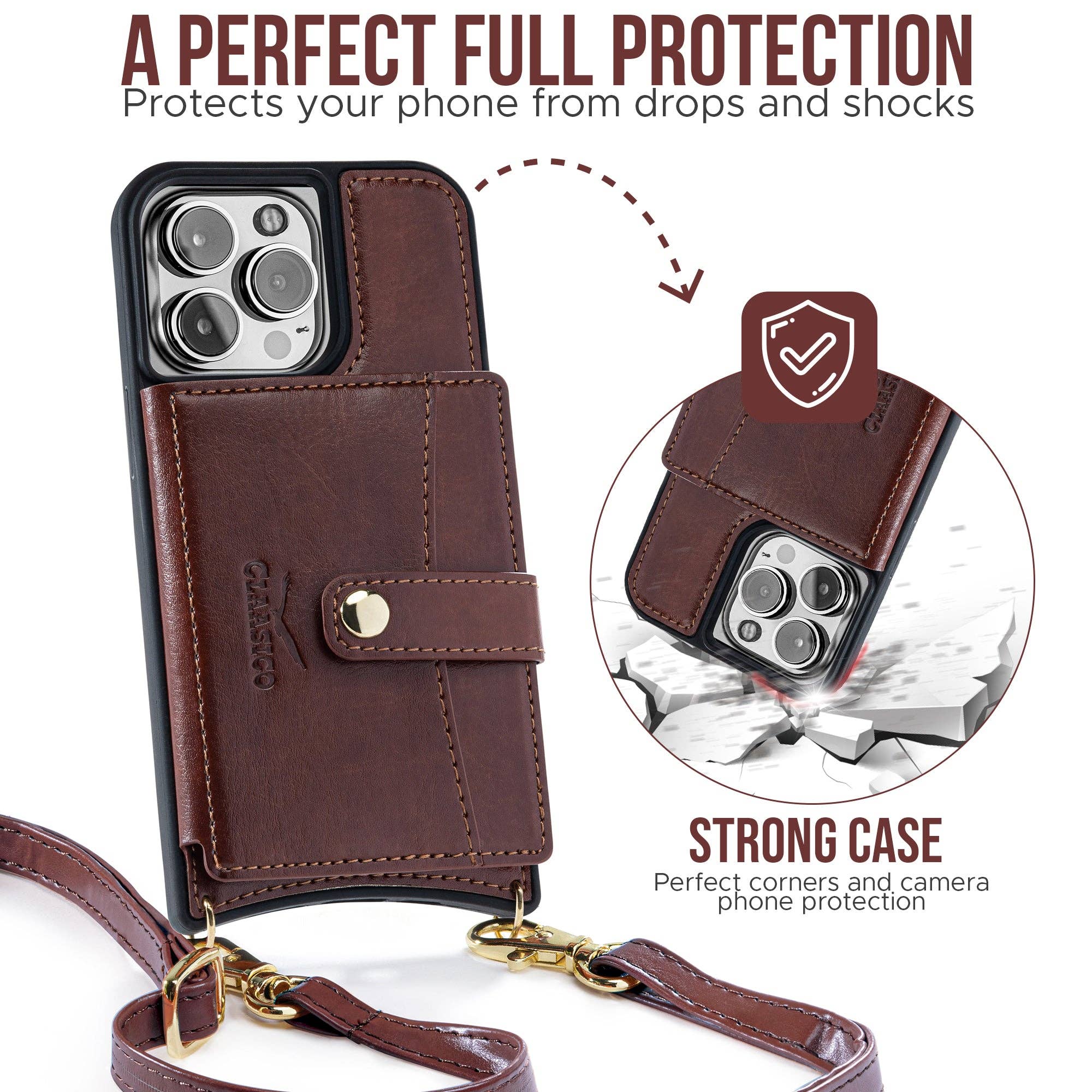 Claasico - Wholesale Phone Wallet - Women's - iPhone 13 - Crossbody Cell Phone Faux Leather Wallet w/Credi17