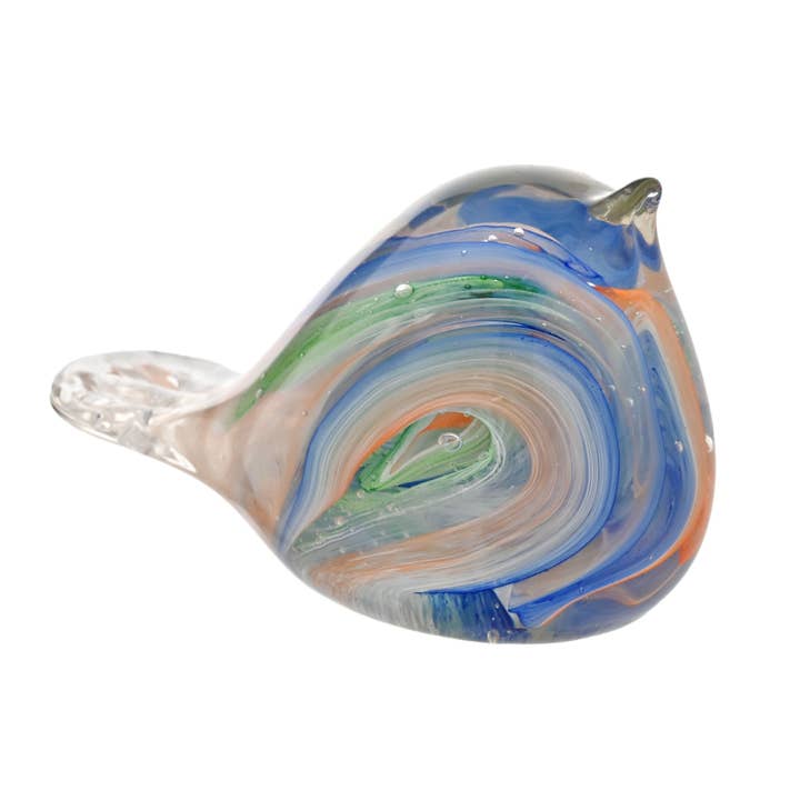 WIDDOP and Co. - Wholesale Decorative Figurine - Objets d'art Glass Figurine - Blue Swirl Bird1