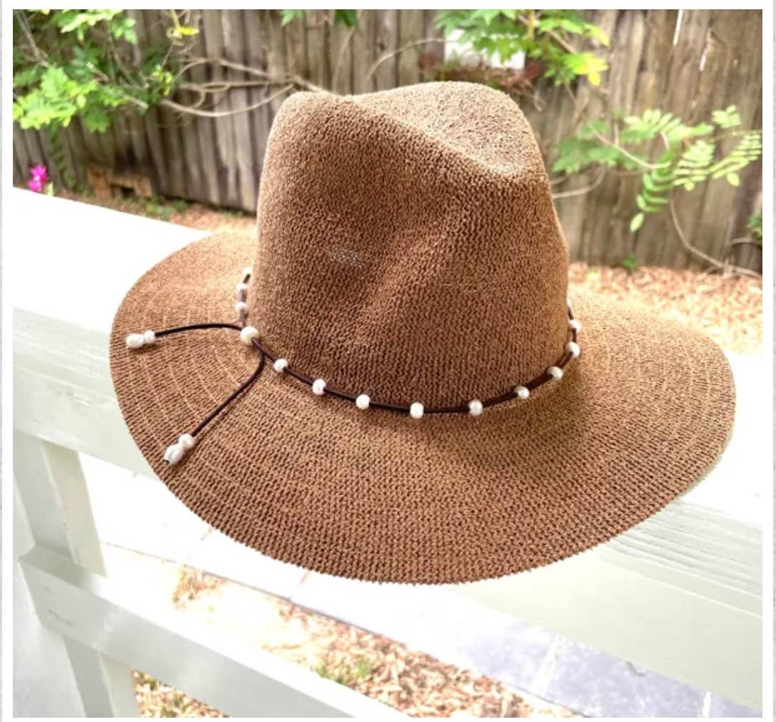 Lily Chartier / Mermaid Rope - Wholesale Hat Accessory - Women's - Leather & Pearl Hat Band