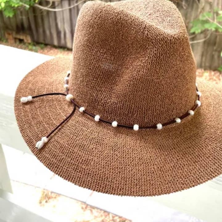 Lily Chartier / Mermaid Rope - Wholesale Hat Accessory - Women's - Leather & Pearl Hat Band0