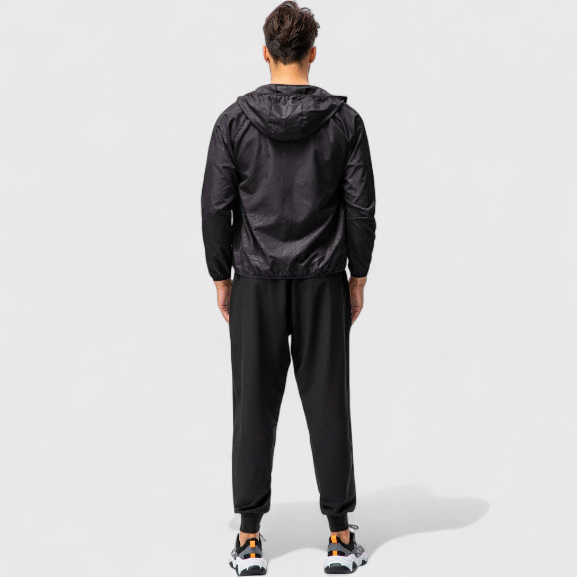 Active by Anna-Kaci - Wholesale Windbreaker - Men's - Men's Full Zip Hooded Windbreaker Jacket with Side Pockets a10