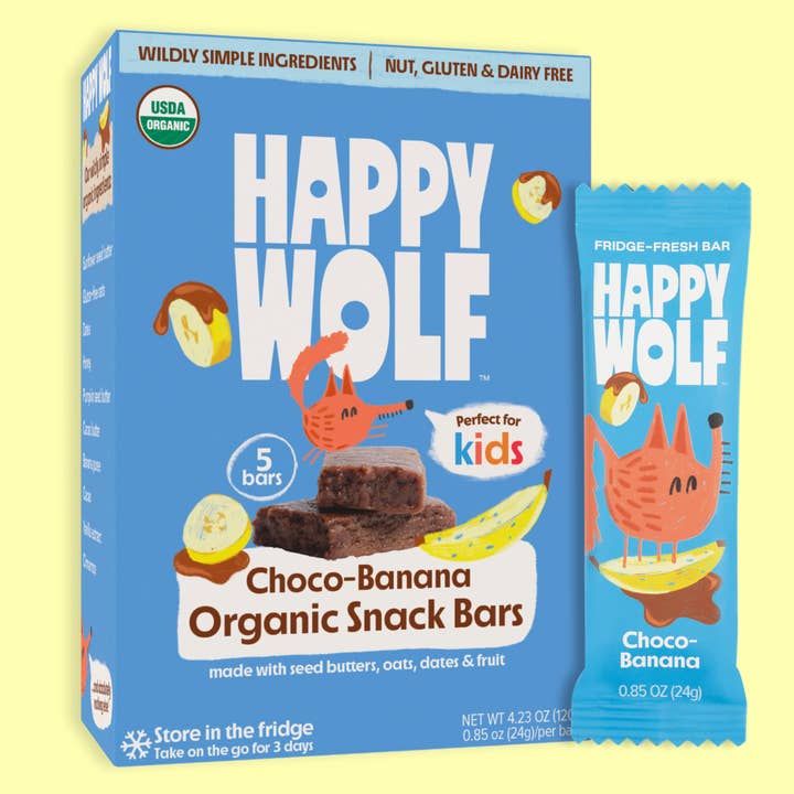 Happy Wolf Organic Kids Snack Bars - Choco-Banana for wholesale by Happy Wolf