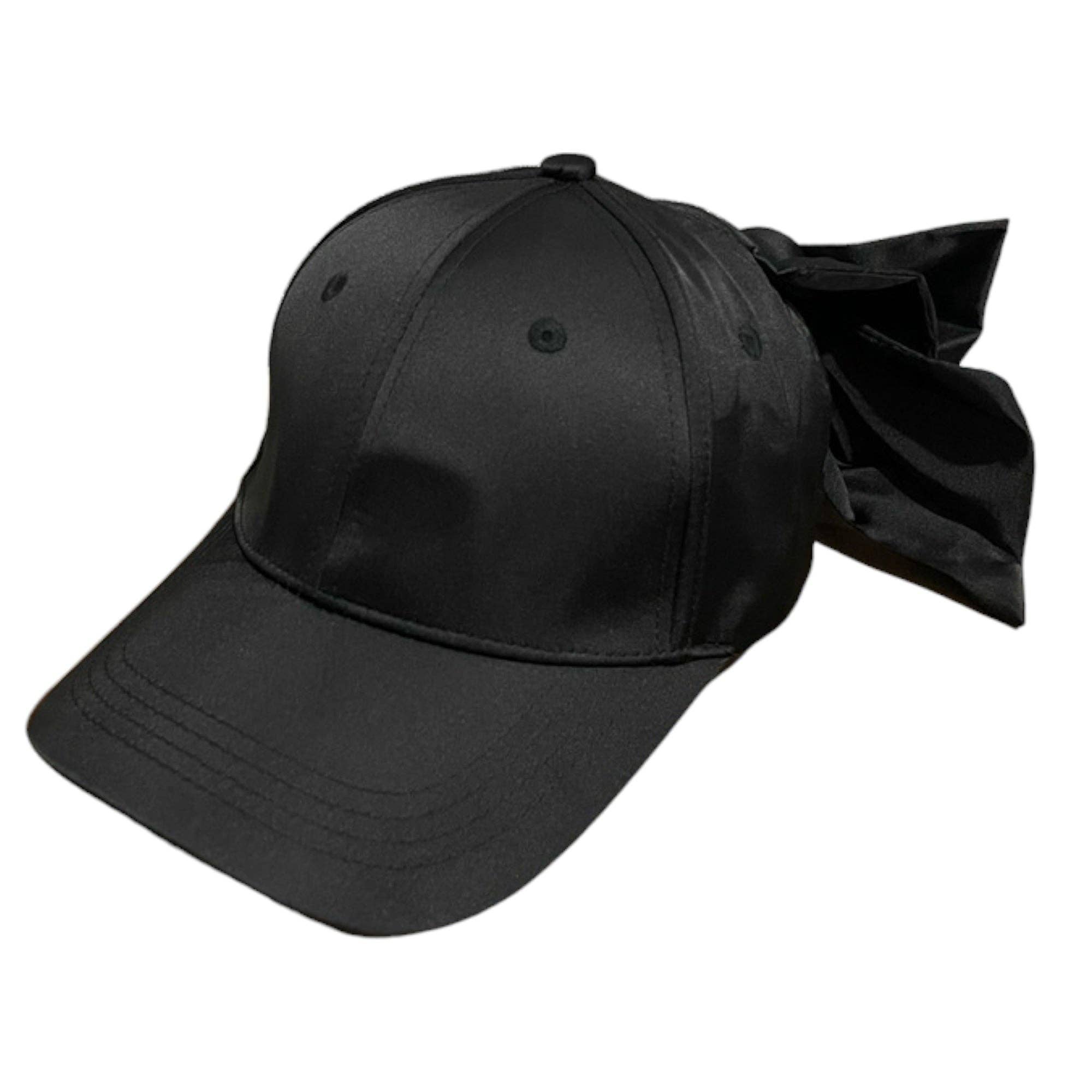 AK Brand - Wholesale Baseball Cap - Women's - Satin Baseball Cap with Back Bow Accent Adjustable Fit and C0