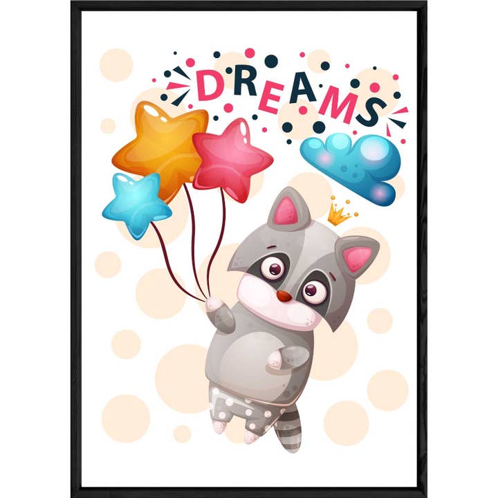 Raccoon Animal Picture — 23x32 — Wooden and Glass Frame for wholesale by ELISE ET LOUISE