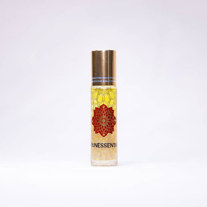 Plumeria Body Roll On infunderet med Sunstone-krystaller for engroshandel hos Mounessentials
