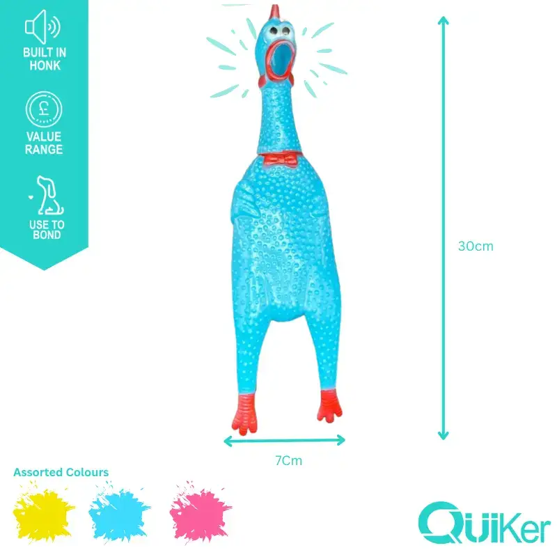 Quiker Pet Products – Engroshandel Legetøj - Hund – Vinyl Legetøjskylling med Honnelyd til Hunde - Pakke med 121