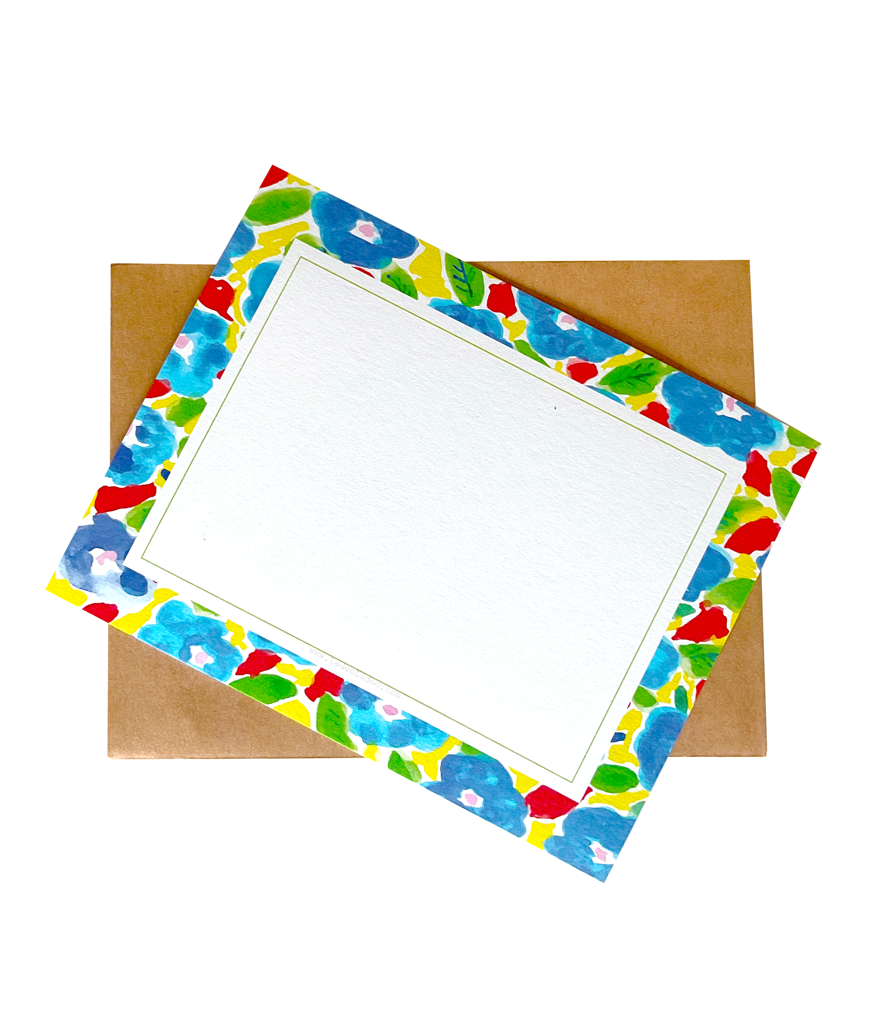 LadooLadoo - Venta al por mayor Conjunto de papelería y tarjetas - Tarjetas de notas (juego de 8) - Acuarela floral azul1